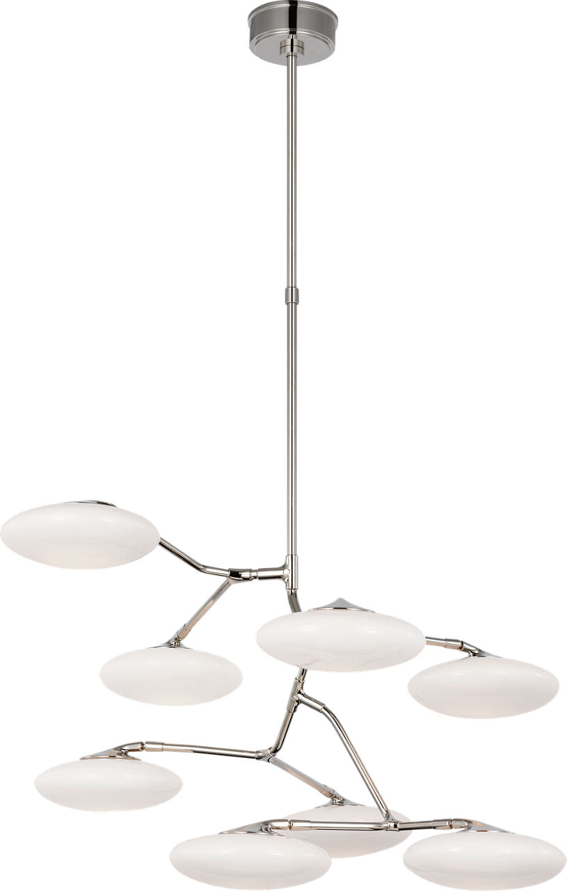 Brindille XL Entry Chandelier | Polished Nickel | White Glass
