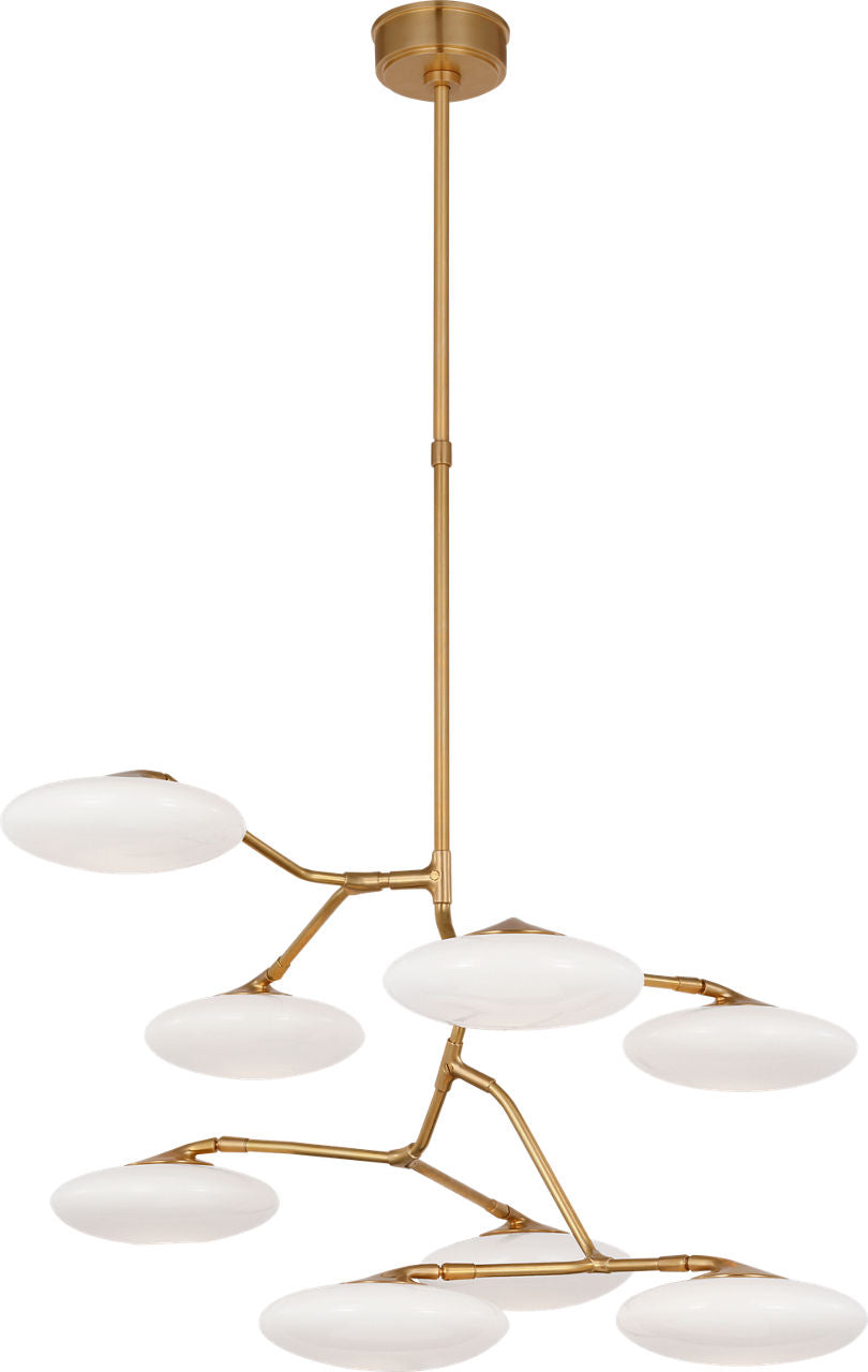 Brindille XL Entry Chandelier | Soft Brass | White Glass