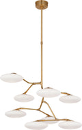 Brindille XL Entry Chandelier | Soft Brass | White Glass