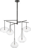 Lomme XL Chandelier | Gun Metal | Clear Glass