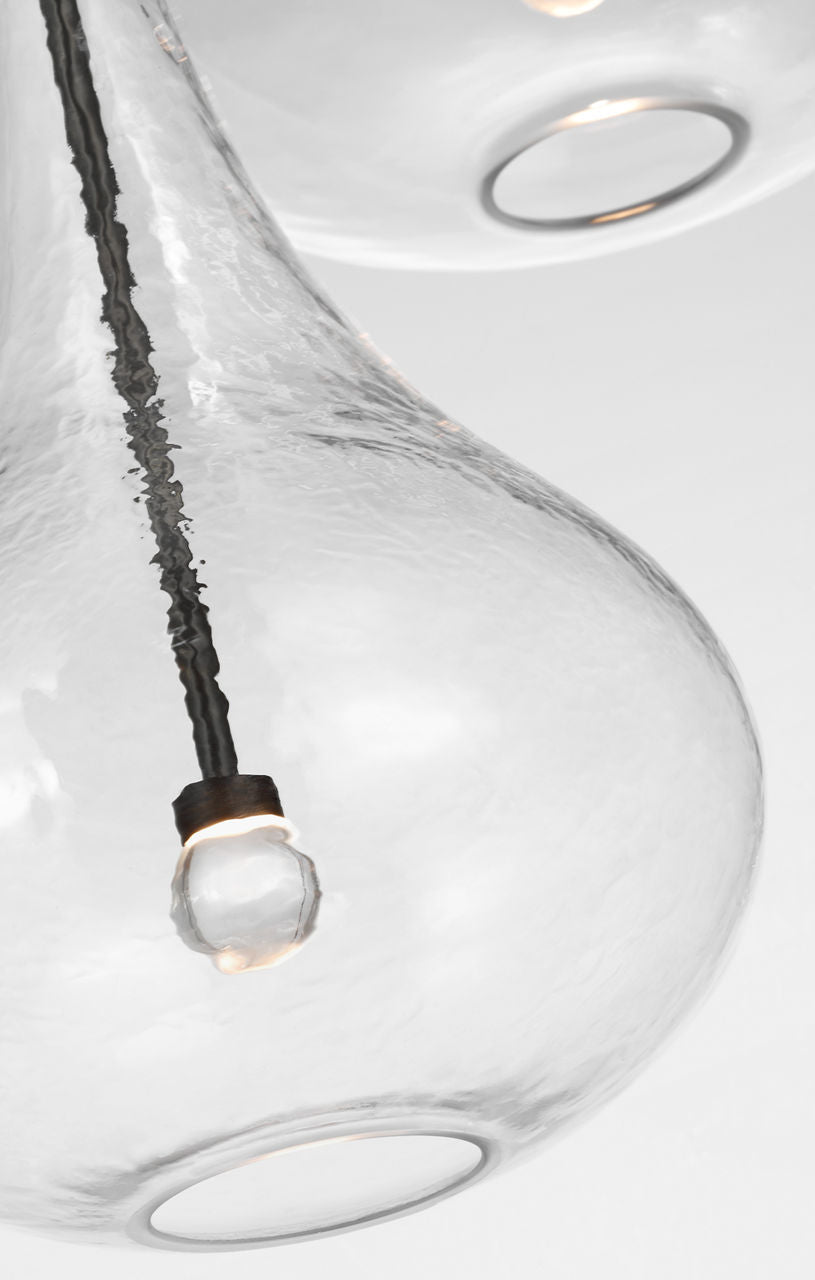 Lomme XL Chandelier | Gun Metal | Clear Glass