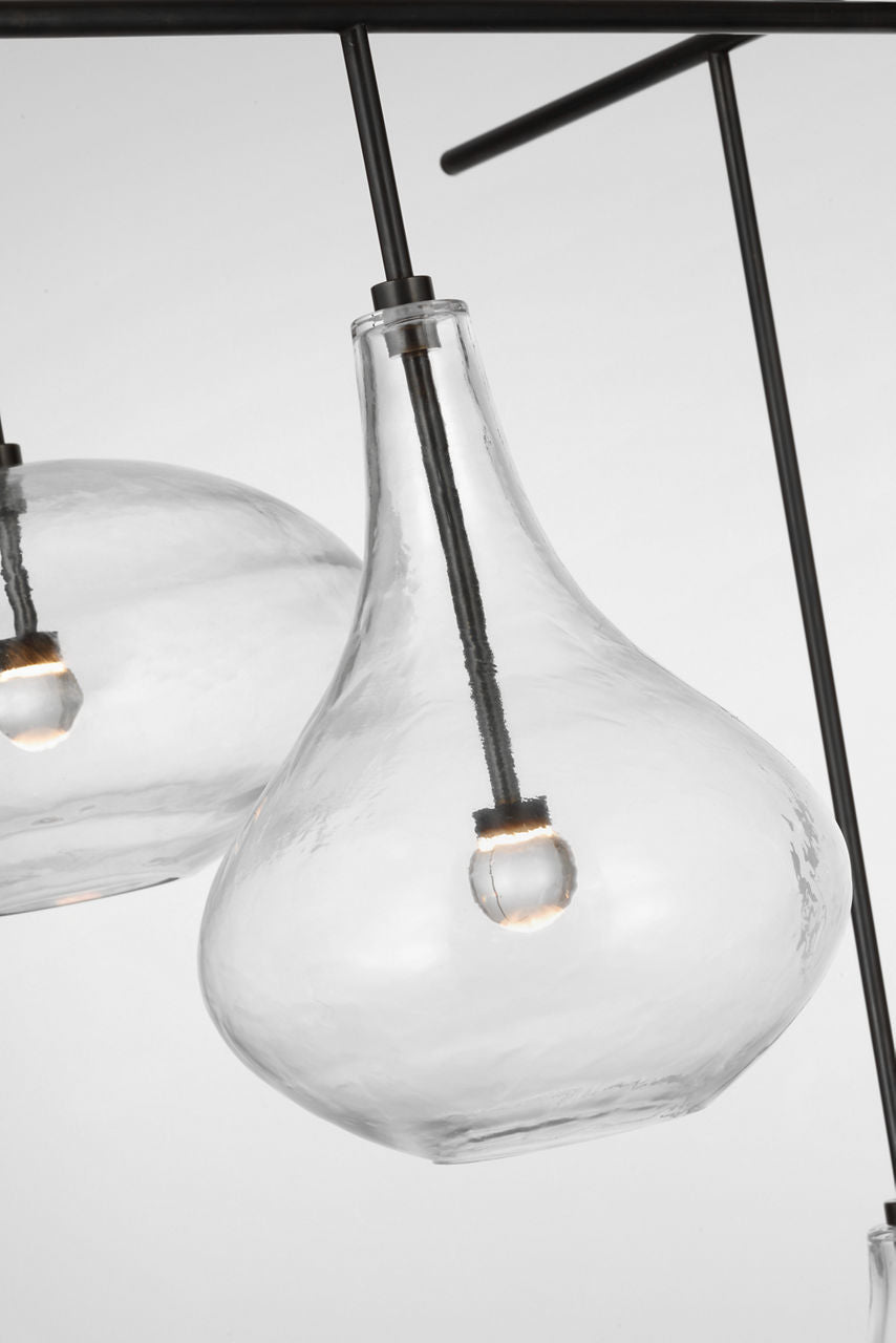 Lomme XL Chandelier | Gun Metal | Clear Glass