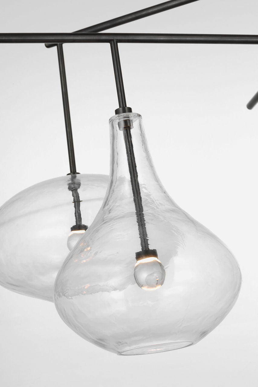 Lomme XL Chandelier | Gun Metal | Clear Glass