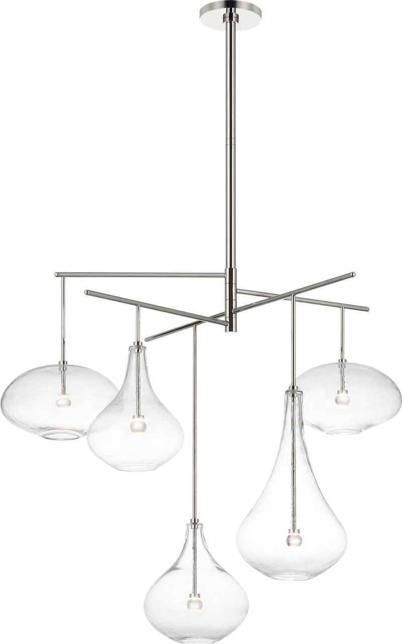 Lomme XL Chandelier | Polished Nickel | Clear Glass