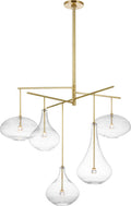 Lomme XL Chandelier | Soft Brass | Clear Glass