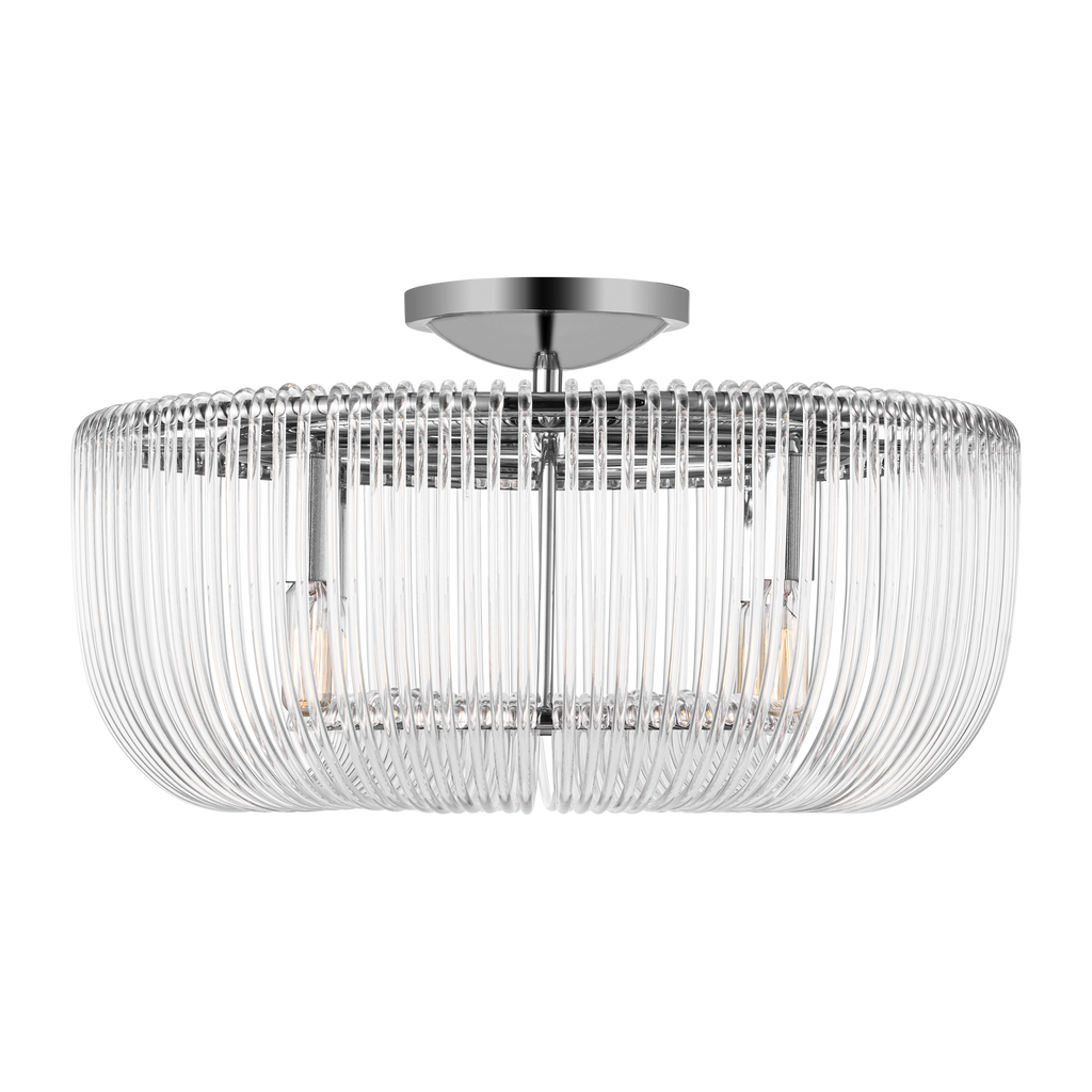 Pierce Medium Flush Mount Polished Nickel