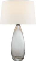 Myla Large Tall Table Lamp | Clear Glass | Linen Shade