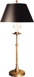 Dorchester Club Table Lamp | Antique-Burnished Brass | Black Shade