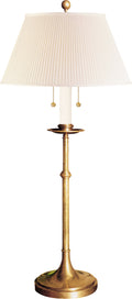 Dorchester Club Table Lamp | Antique-Burnished Brass | Silk Shade