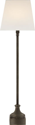 Cawdor Buffet Lamp | Aged Iron | Linen Shade