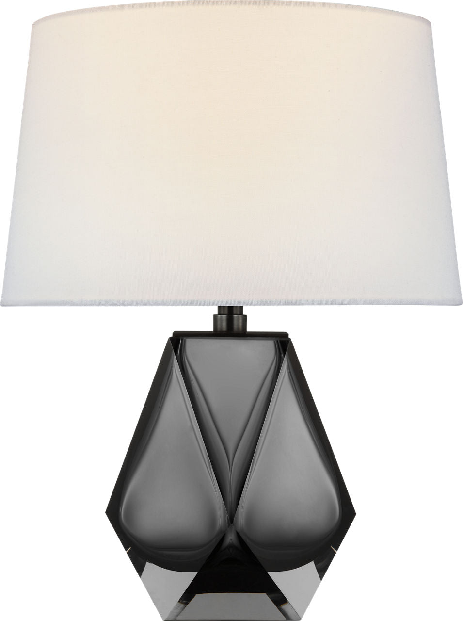 Gemma Small Table Lamp | Smoked Glass | Linen Shade