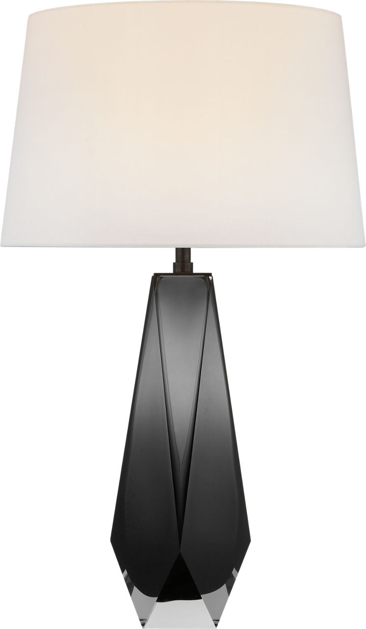 Gemma Medium Table Lamp | Smoked Glass | Linen Shade