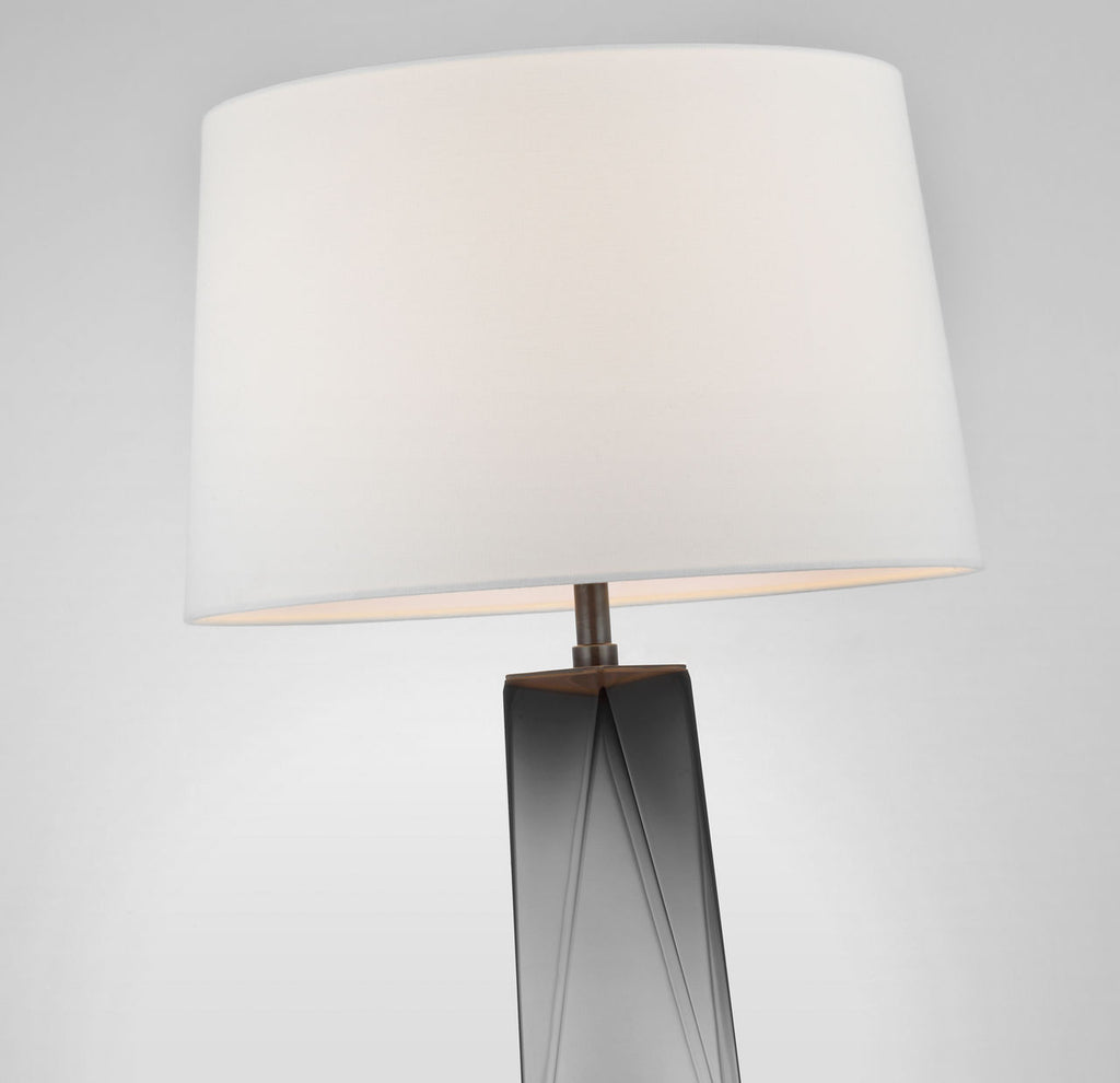 Gemma Medium Table Lamp | Smoked Glass | Linen Shade