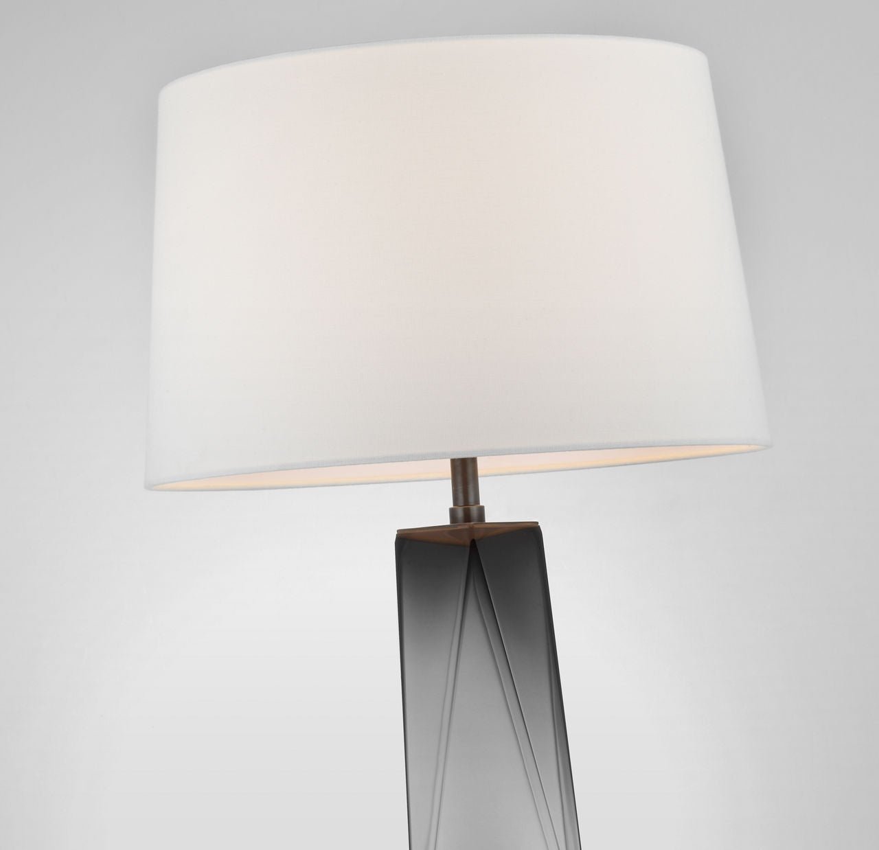 Gemma Medium Table Lamp | Smoked Glass | Linen Shade