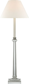 Swedish Column Buffet Lamp | Crystal | Linen Shade