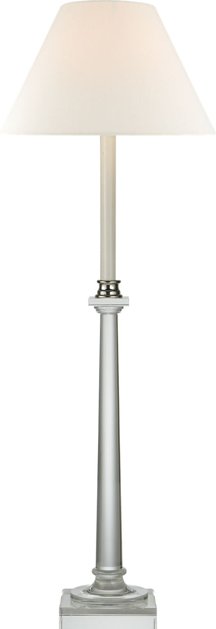 Swedish Column Buffet Lamp | Crystal | Linen Shade