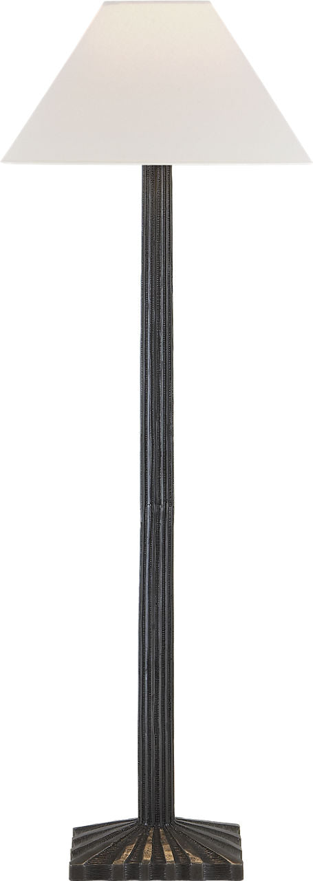 Strie Buffet Lamp | Aged Iron | Linen Shade