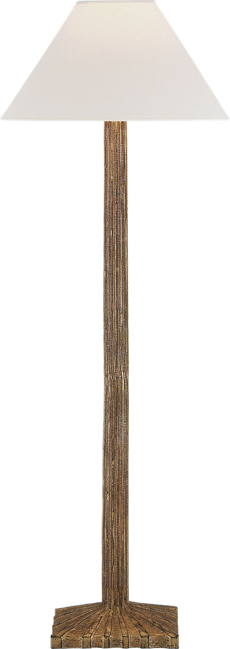 Strie Buffet Lamp | Gilded Iron | Linen Shade