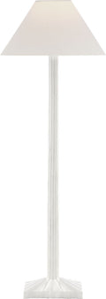 Strie Buffet Lamp | Plaster White | Linen Shade