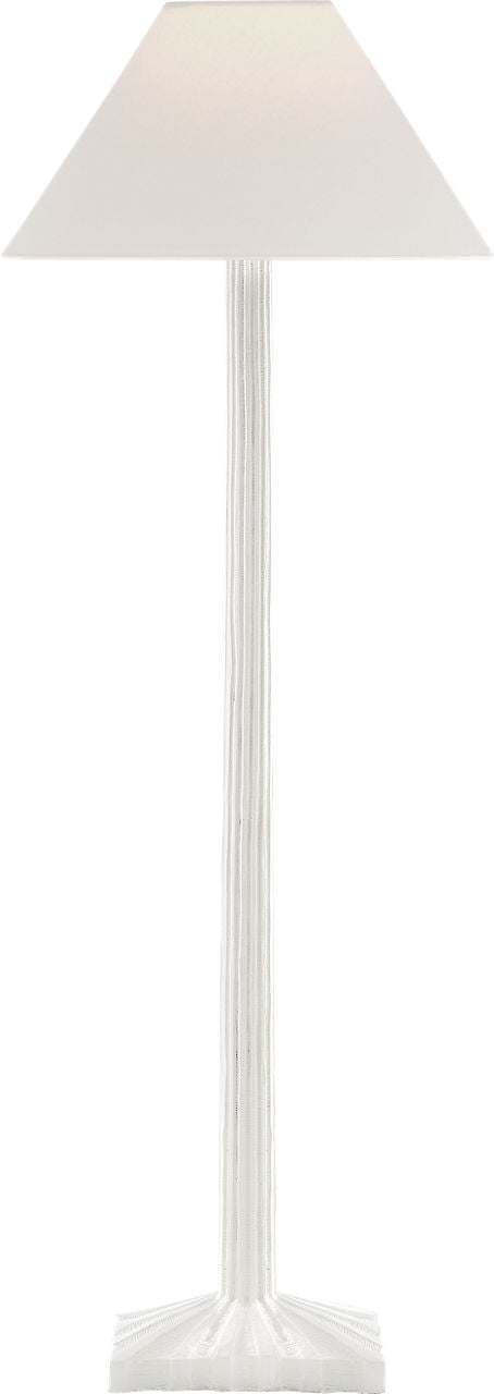 Strie Buffet Lamp | Plaster White | Linen Shade