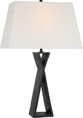 Denali Small Table Lamp | Aged Iron | Linen Shade