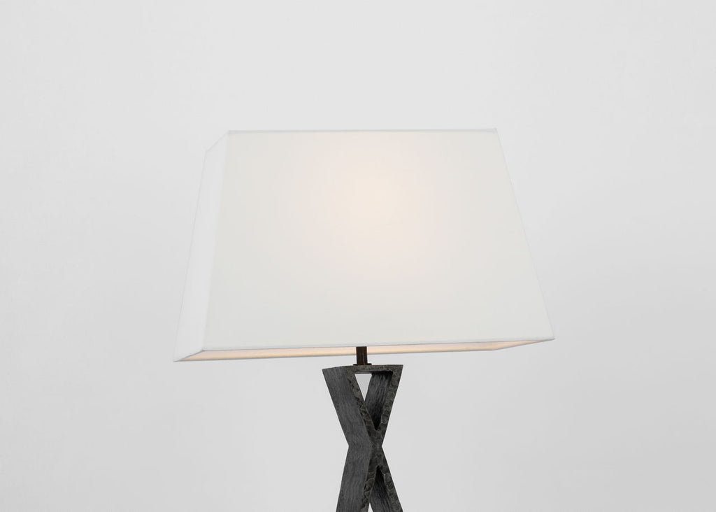Denali Small Table Lamp | Aged Iron | Linen Shade