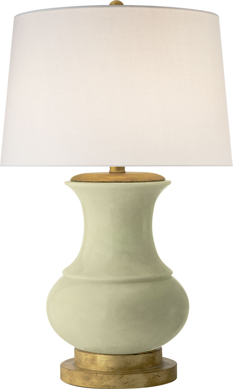 Deauville Table Lamp | Celadon Crackle | Linen Shade