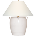 Fasano 28" Table Lamp | Glossy White Crackle | Linen Shade