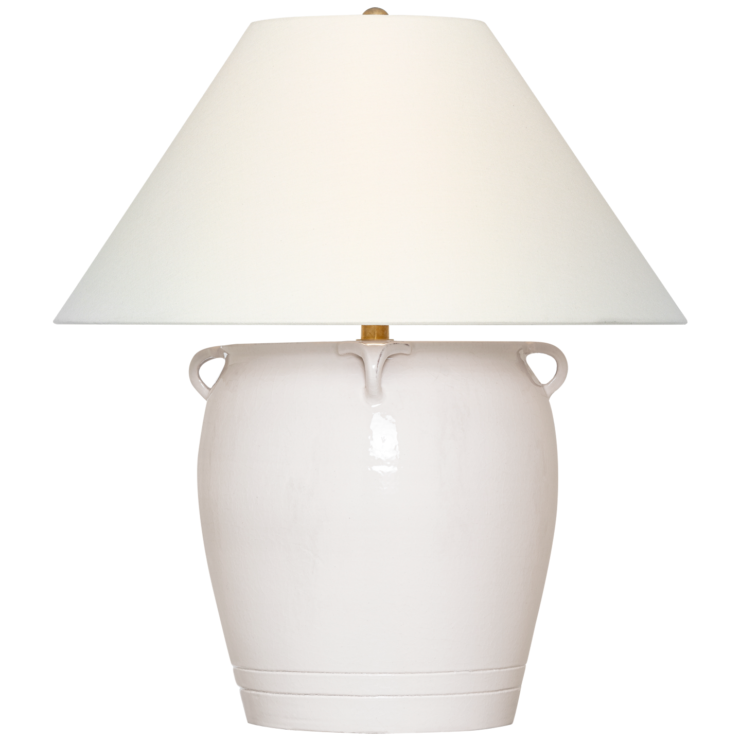Fasano 28" Table Lamp | Glossy White Crackle | Linen Shade