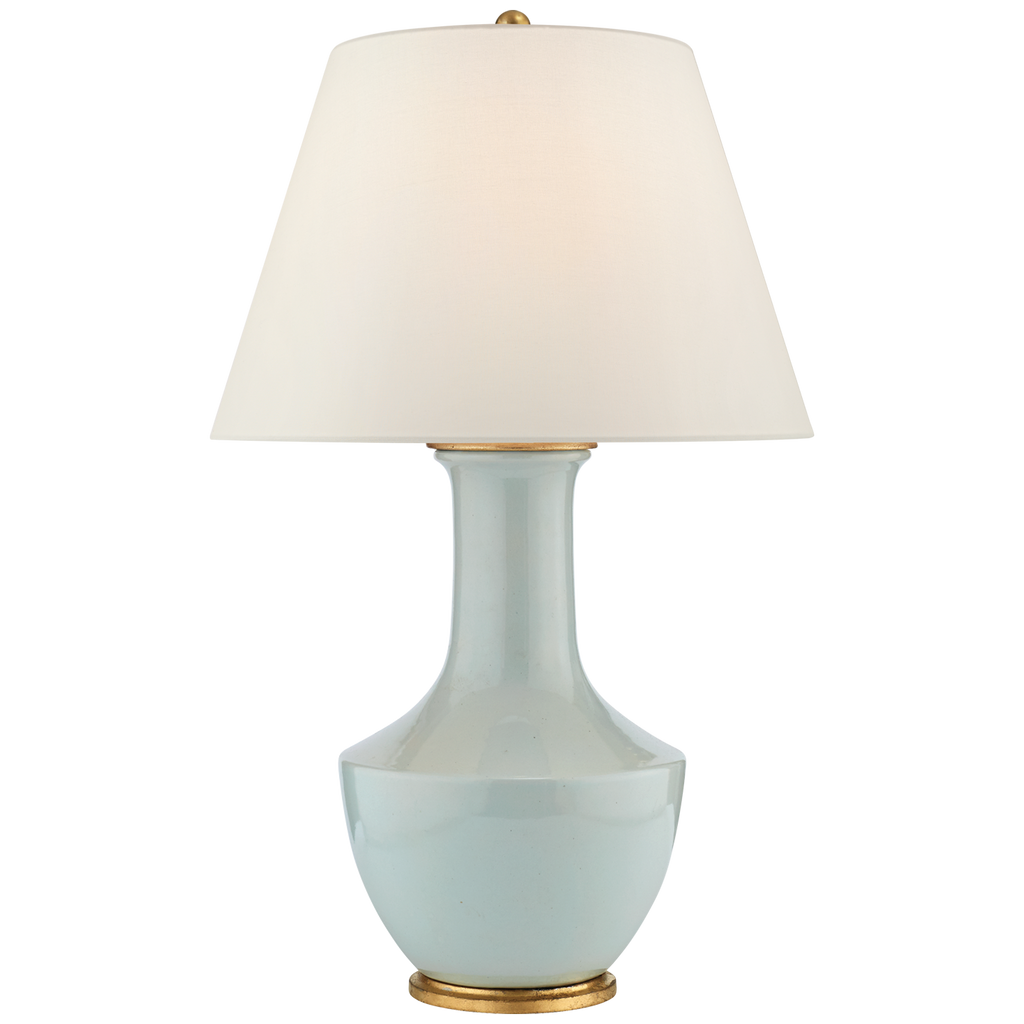 Lambay Cordless Table Lamp | Ice Blue | Linen Shade