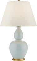 Yue Double Gourd Table Lamp | Ice Blue | Linen Shade