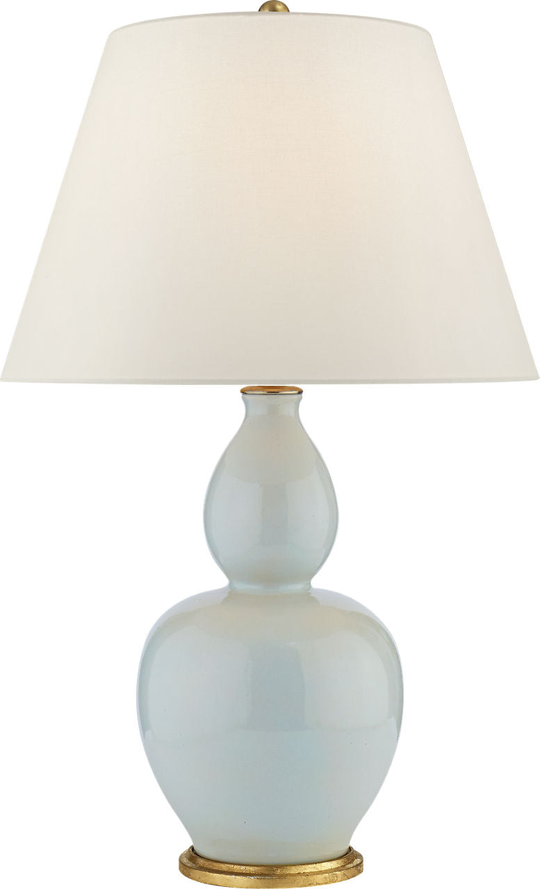 Yue Double Gourd Table Lamp | Ice Blue | Linen Shade