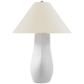 Cabazon 30" Table Lamp | Glossy White Crackle | Linen Shade
