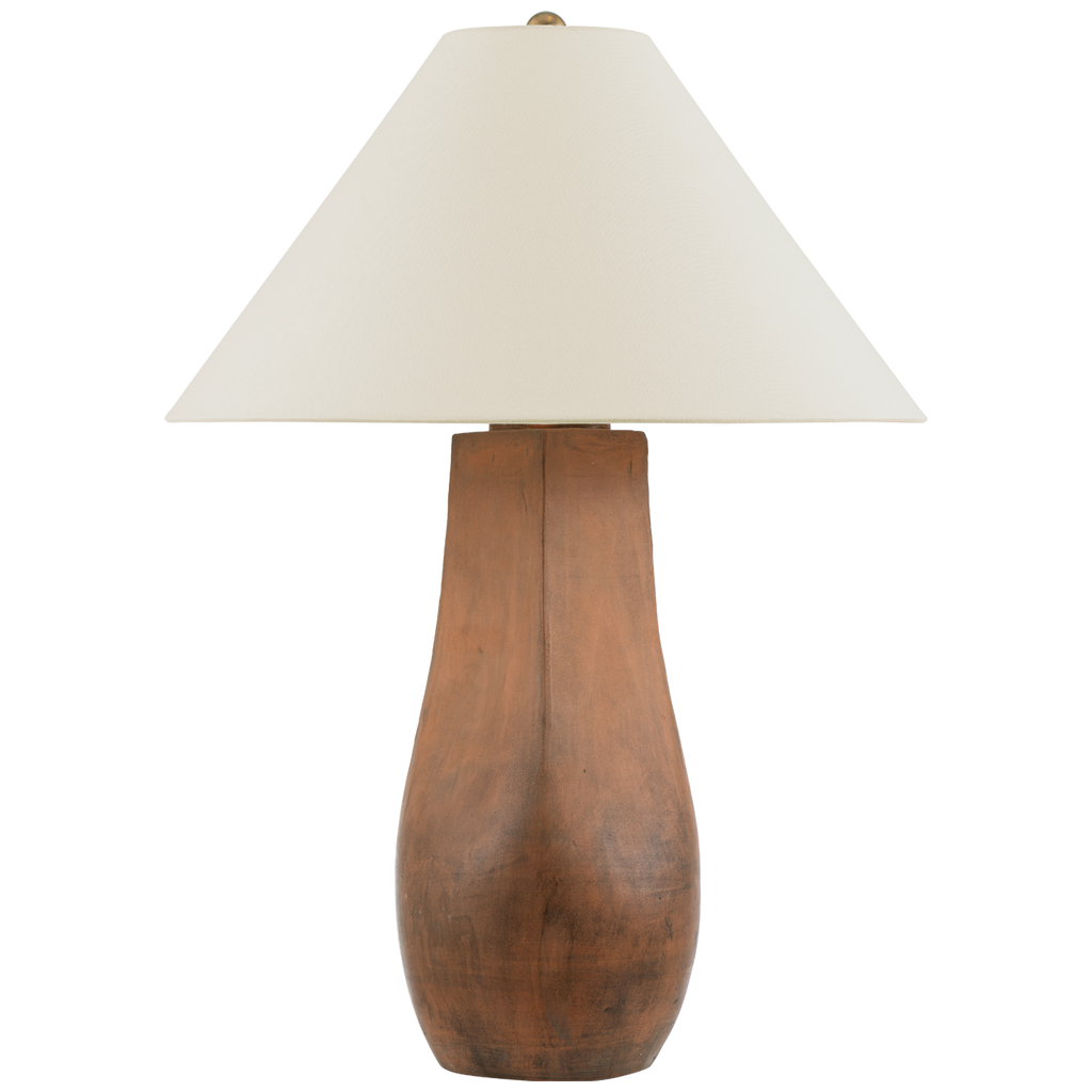 Cabazon 30" Table Lamp | Natural Terracotta | Linen Shade
