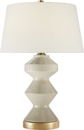 Weller Zig-Zag Table Lamp | Coconut | Linen Shade