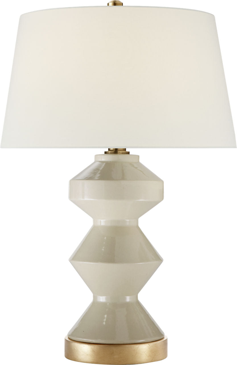 Weller Zig-Zag Table Lamp | Coconut | Linen Shade