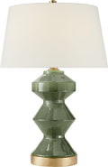 Weller Zig-Zag Table Lamp | Shellish Kiwi | Linen Shade