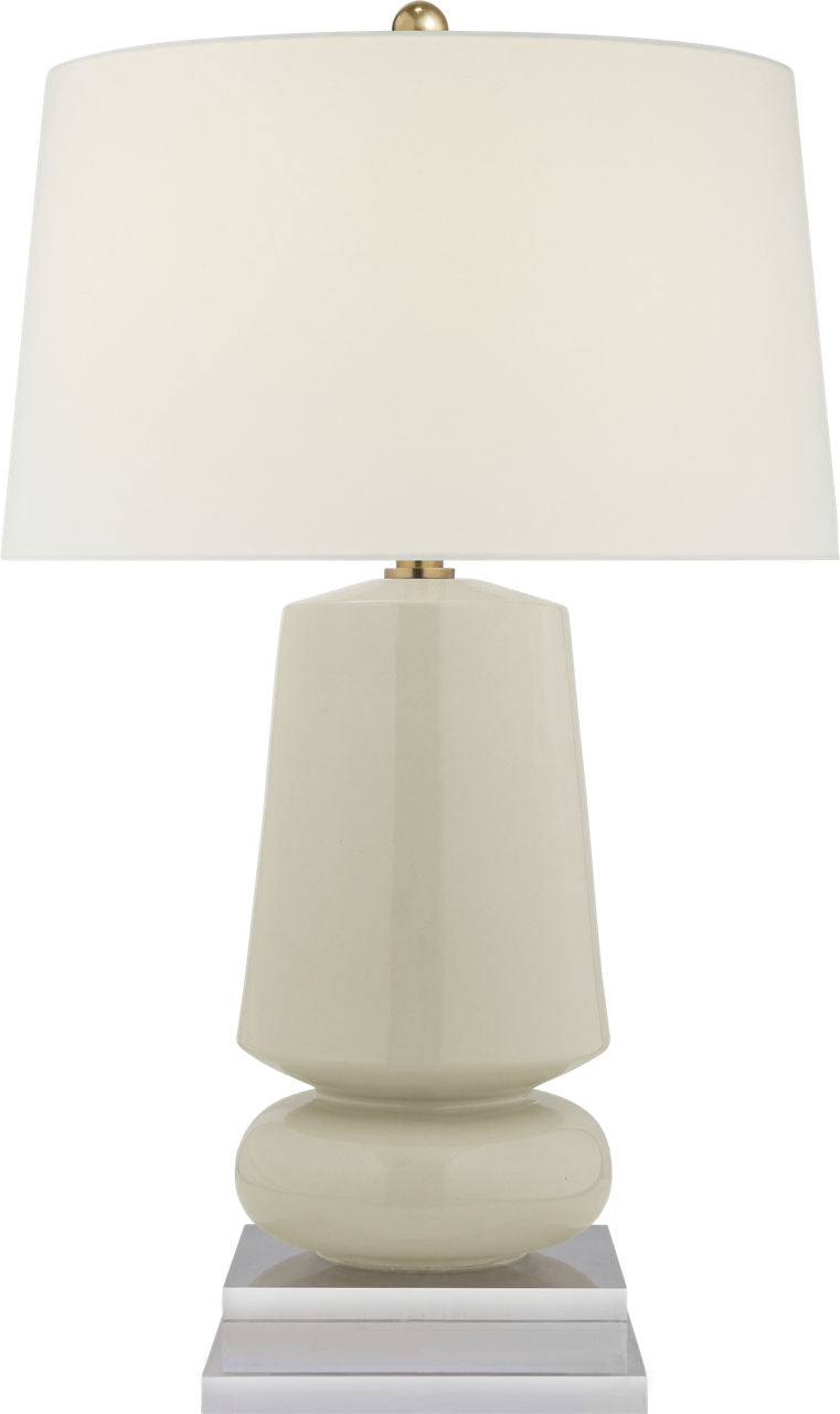 Parisienne Small Table Lamp | Iced Coconut | Linen Shade