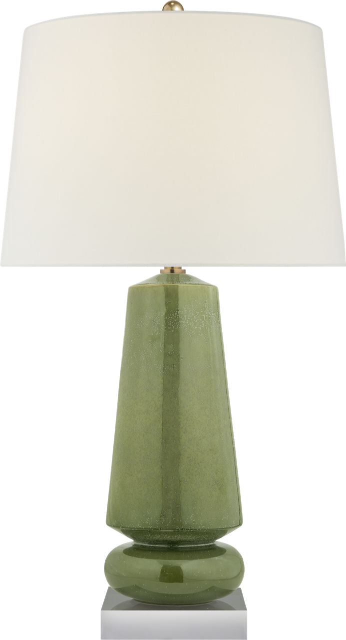 Parisienne Medium Table Lamp | Shellish Kiwi | Linen Shade