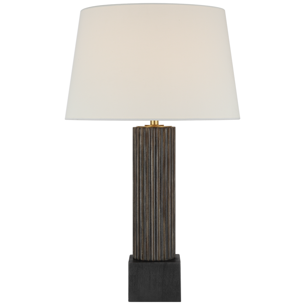 Reeve 29" Table Lamp | Vintage Walnut and Ebonized Oak | Linen Shade