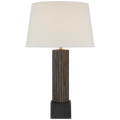 Reeve 29" Table Lamp | Vintage Walnut and Ebonized Oak | Linen Shade