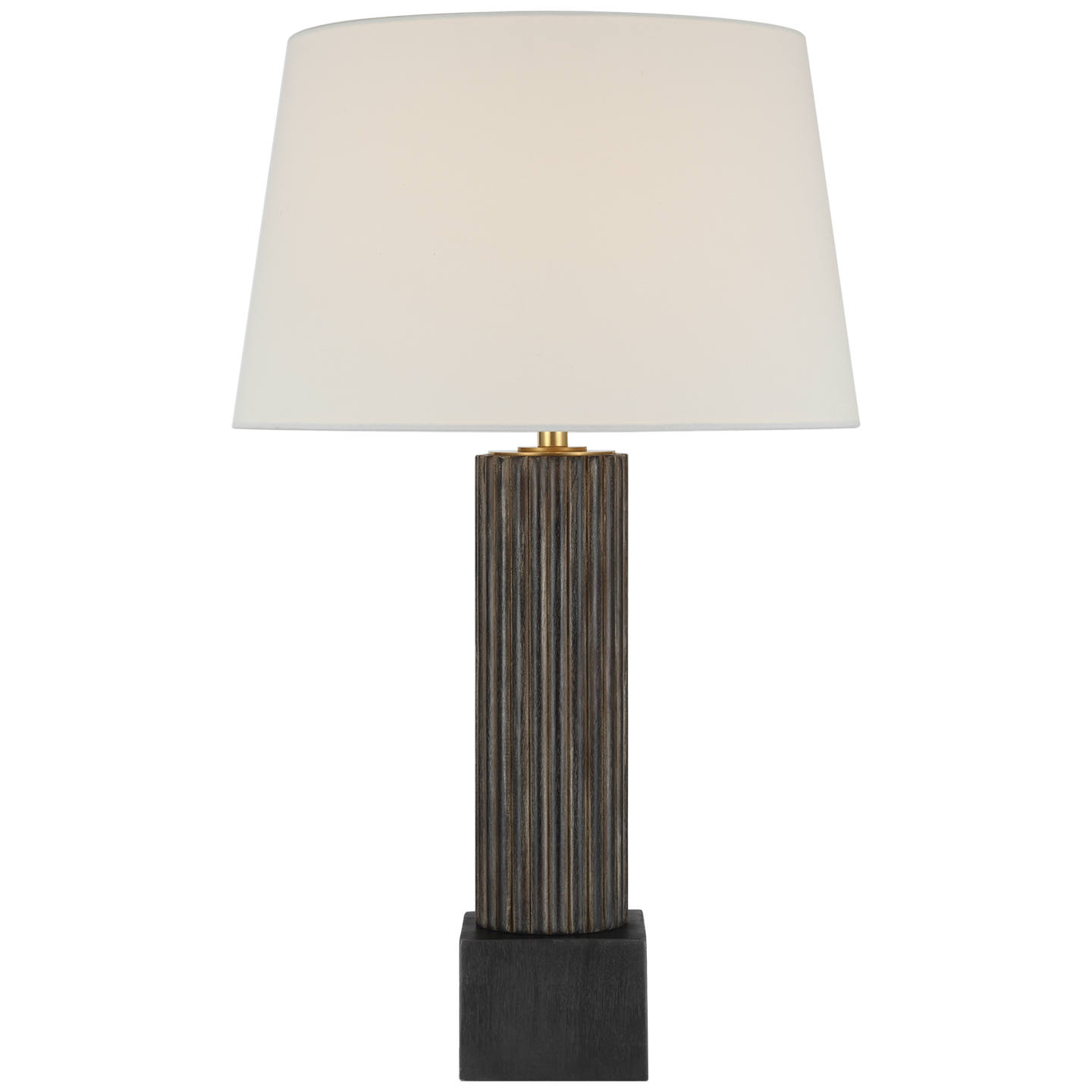 Reeve 29" Table Lamp | Vintage Walnut and Ebonized Oak | Linen Shade
