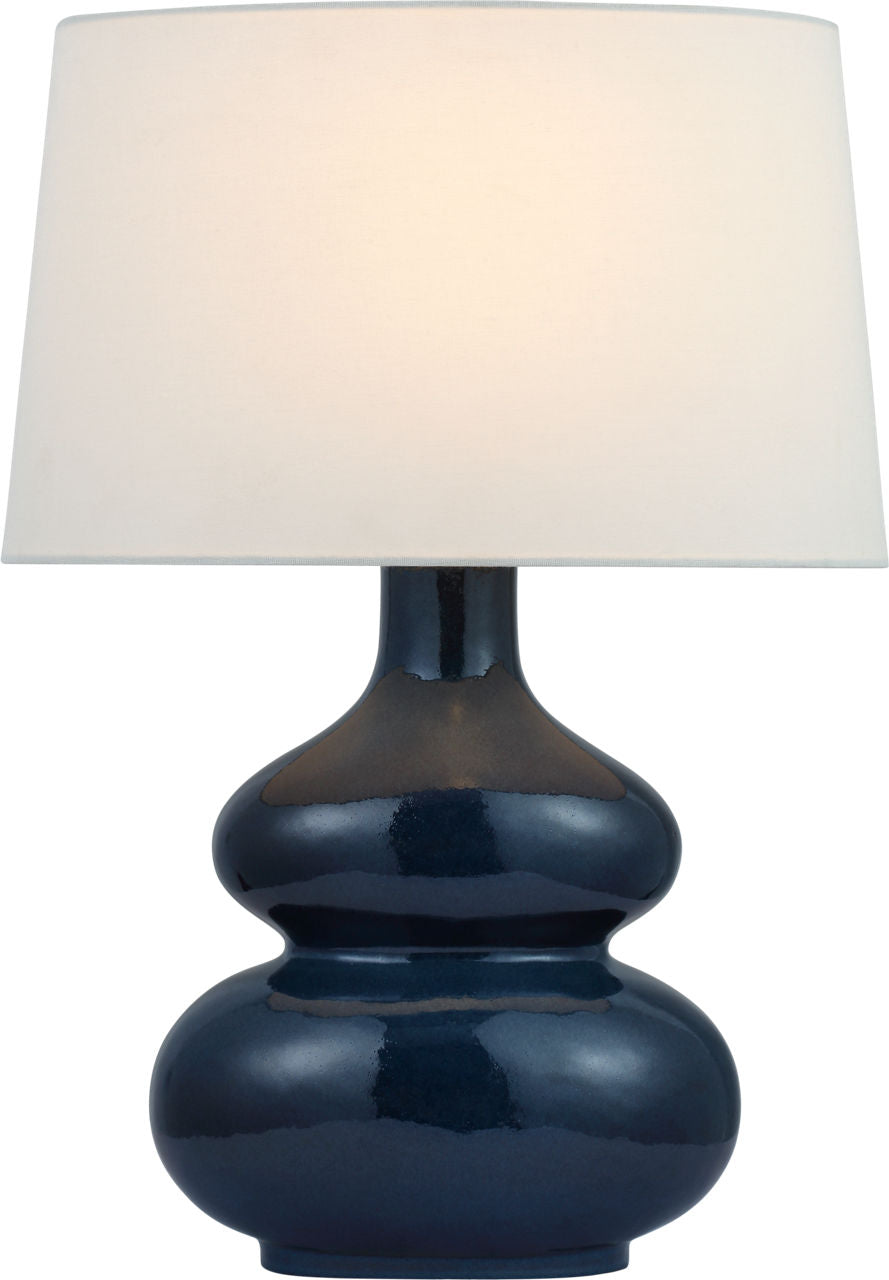Lismore Medium Table Lamp | Mixed Blue Brown | Linen Shade