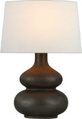 Lismore Medium Table Lamp | Stained Black Metallic | Linen Shade