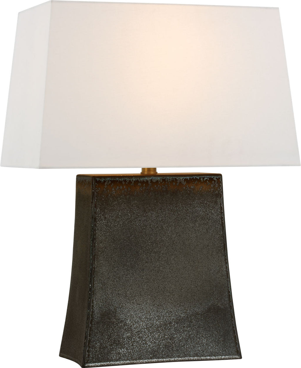 Lucera Medium Table Lamp | Stained Black Metallic | Linen Shade