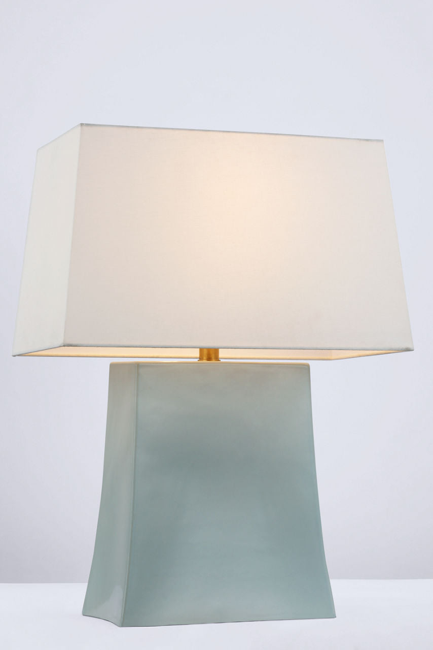 Lucera Medium Table Lamp | Stained Black Metallic | Linen Shade