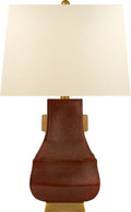 Kang Jug Large Table Lamp | Autumn Copper and Burnt Gold Accent | Natural Percale Shade