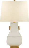 Kang Jug Large Table Lamp | Ivory and Burnt Gold Accent | Natural Percale Shade