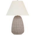 Kokomo 30" Table Lamp | Ash Wicker and Antique-Burnished Brass | Linen Shade