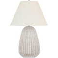 Kokomo 30" Table Lamp | Chalk Wicker and Polished Nickel | Linen Shade